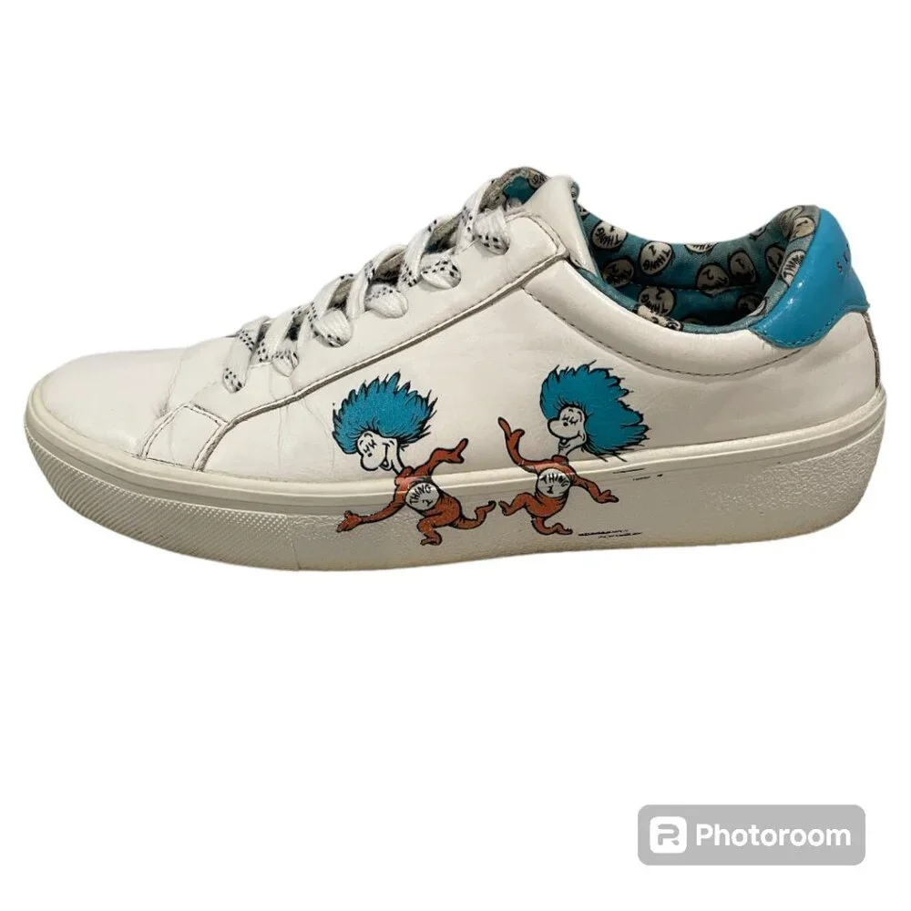 Skechers X Dr. Seuss Goldie 2.0 Two Things White Blue Red Sneaker Size 7… - Picture 5 of 9